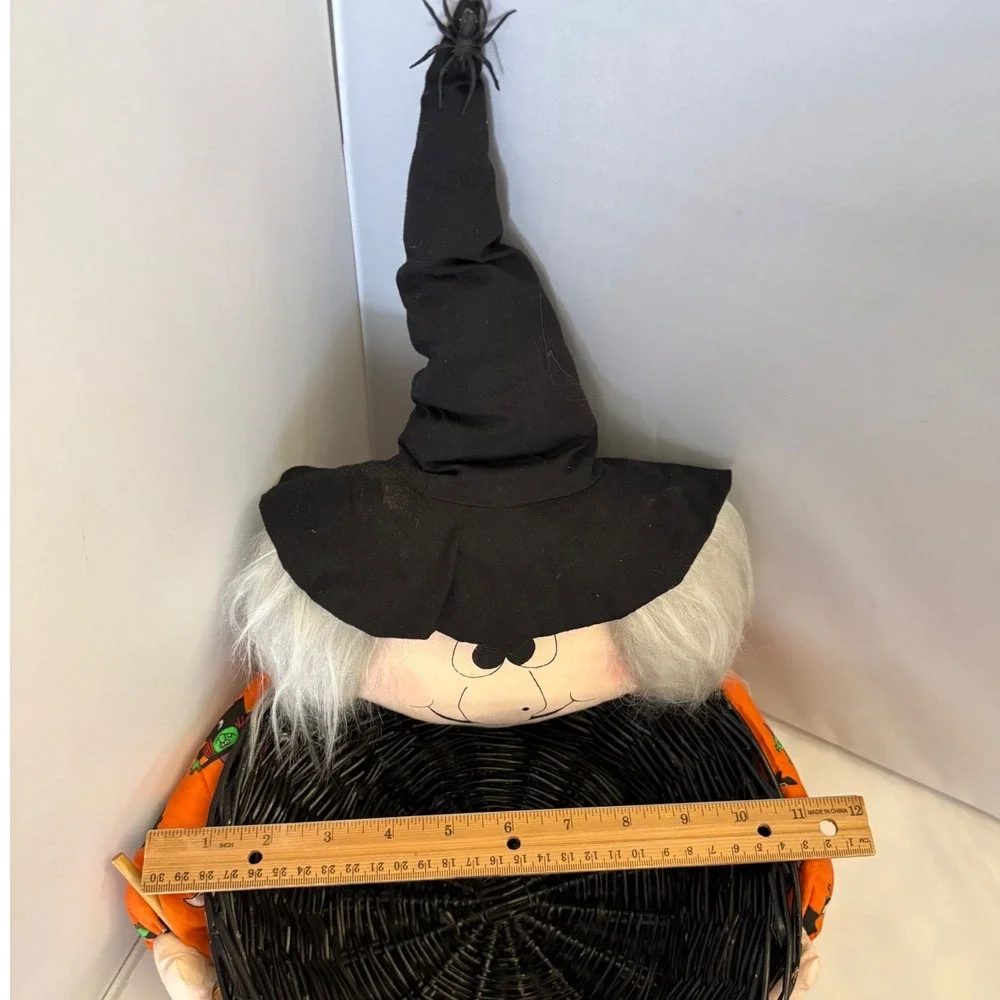 Halloween Witch‎ Basket Candy Bowl Crafty Lady Fullerton CA Decor Vintage 1970s